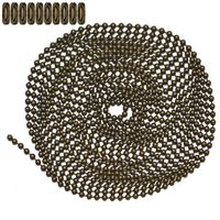10 Foot Length Ball Chain, Number 6 Size, Medieval Brass, 10 Matching Connectors