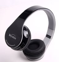 New Retail Package- Black Hi-Fi Over-Ear Smart Stereo Wireless Bluetooth 4.0 Headphones with Microphone for Mobile Cell Phone Laptop PC Tablet, Such as Works w/iPod, iPad, iPhone, Android Devices