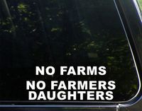Sweet Tea Decals No Farms No Farmers Daughters - 8 3/4" x 3 1/2" - Vinyl Die Cut Decal/Bumper Sticker for Windows, Trucks, Cars, Laptops, Macbooks, Etc.