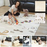 Foldable Play Mat - A Modern Design on One Side Reversible into Cute Llama Design on The Other. Our Soft Foam Kids Playmat is Great on The Floor for Baby and Toddlers, Crawling, Gym or Tummy Time