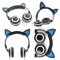 DURAGADGET Cat Headphones with Light Up Ears (in Black) - Compatible with The Amazon Fire HD Kids Edition Tablet 6"