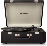 Crosley Portfolio Vintage 3-Speed Bluetooth Suitcase Turntable with Built-In Speakers, Black