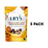 Milk Chocolate Style Covered Peanuts By Lily's Sweets | Stevia Sweetened, No Added Sugar, Low-Carb, Keto-Friendly, Gluten-Free & Non-Gmo | 3.5 Oz, 3 Pack