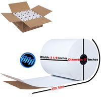 3 1/8" X 273' Extra Long Thermal Paper Rolls 50 Rolls/case BPA FREE From BuyRegisterRolls