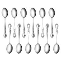 New Star Foodservice 58727 Stainless Steel Rose Pattern Teaspoon, 6.2-Inch, Set of 12...