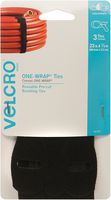 VELCRO Brand ONE-WRAP Ties | Reusable Pre-cut and Self Gripping | For Bundling Hoses, Wood, Heavy Duty Extension Cords | 3 Ct 23" x 7/8" | Black