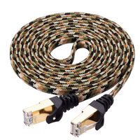 Cat 7 Ethernet Cable 25 Feet,Ruaeoda RJ45 Connectors Slim Braided Long Network Internet Cable for PC,Router,printer,Ethernet Switch,Modem,Coupler, Mac, Laptop, PS2, PS3, PS4,and XBox-10 Gigabit 600Mhz