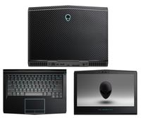 Decalrus - Protective Decal for 2016 Alienware 13 R3 (13.3" Screen) Laptop Black Carbon Fiber Skin Skins Decal wrap CF16alienware13Black