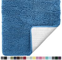 Gorilla Grip Original Luxury Chenille Bathroom Rug Mat, 70x24, Extra Soft and Absorbent Shaggy Rugs, Machine Wash and Dry, Perfect Plush Carpet Mats for Tub, Shower, and Bath Room, Blue
