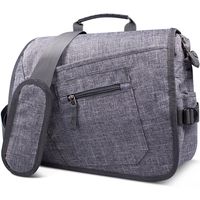 Qipi Messenger Bag - Shoulder Bag for Men & Women, 15" Laptop Pocket (Grey)