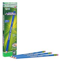 TICONDEROGA Erasable Checking Pencils with Eraser, Pre-Sharpened, Blue, Pack of 1 (12 ct)