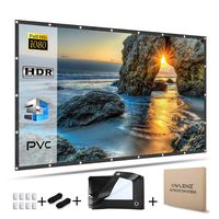 OWLENZ 120 inch Enhanced PVC Material Projector Screen 16:9 Ratio HD Foldable Portable Projection Movies Screen for Home Theater Outdoor Indoor Office (1.1 Gain, Easy to Clean, Waterproof)