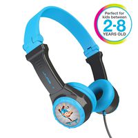 JLAB JBuddies Folding Kids Wired Headphones | Toddler Headphones | Noise Isolation | Kids Safe | Volume Limiting Headphones | Headphones for Children | Gray/Blue