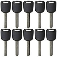 qualitykeylessplus Ten Replacement Transponder Chip Keys HO03PT for Honda/Acura Vehicles with Free KEYTAG
