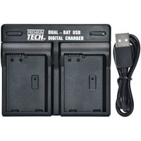 Premium Tech EN-EL14/A Dual Bay USB Battery Charger for Nikon D3200, D3300, D3400, D5300, D5500, Df Digital SLR Cameras