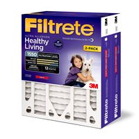 Filtrete MPR 1550 DP 20x25x4(SlimFit) AC Furnace Air Filter, Healthy Living Ultra Allergen Deep Pleat, 2-Pack