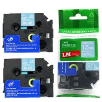 2/Pack - LM Tapes Compatible TZe-535 White on Blue p-Touch Label Tape, 12mm Laminated replacment TZe535 Tape, TZ535 0.47" White Ink on Blue Label with a Great Color/Size Guide.