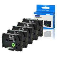 SuperInk 5 Pack Replacement STE Label Tape STe-141 ST-141 STe141 ST141 Black on Clear Mobile Stencil Tape Compatible for Brother P-Touch Printer PT-D450 PT-E500 PT-D600 (3/4"x 9.8'',18mm x3m)