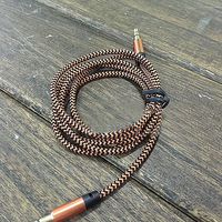 MONOMONO - 1M 3.5mm Male to Male Car AUX Auxiliary Cord Braided Nylon Stereo Audio Cable (Orange)