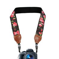USA Gear Neoprene Camera Neck Strap with Accessory Storage Pockets and Floral Pattern Design - Compatible with Canon PowerShot, EOS, Rebel, Mirrorless, DSLR and More Cameras