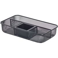 Lorell Black Mesh/Wire Desktop Organizer, 2.3" x 6.2" x 11"