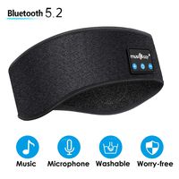 Eye Mask with Headphones for Sleeping, Bluetooth 5.0 Sleep Headphones Headband Music Headset Handsfree Eye Shades Built-in Speakers Microphone for Travel Sleeping Running(Washable)
