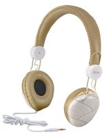 iHOME IB43WM Fashion Headphone, White and Gold