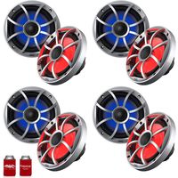wet sounds OE-65ic-S-RGB 6.5" OEM Replacement Speakers with Silver Grill and RGB Lighting 4 Pairs