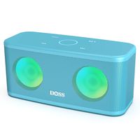 DOSS SoundBox Plus Portable Wireless Bluetooth Speaker with HD Sound and Deep Bass, Wireless Stereo Pairing, Built-in Mic, 20H Playtime, Portable Wireless Speaker for Phone, Tablet and More-Aquamarine
