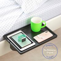 BedShelfie The Original Bedside Shelf - 9 Colors / 3 Sizes - AS SEEN ON Business Insider (Minimalist Style, Bamboo in Black)