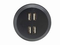 Desktop Power Hub Grommet Desk Outlet Build-in USB Charger Charging Station with 6 FT Extension Power Cord