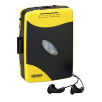 Jensen Portable Compact Lightweight Slim Design Stereo AM/FM Radio Cassette Player + Earbuds (Limited Edition) (Yellow)