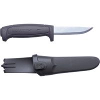 Morakniv Craftline Basic 511 High Carbon Steel Fixed Blade Utility Knife & Combi-Sheath, 3.6", Black