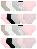 Fruit of the Loom Girls' Cotton Brief Underwear, 20 Pack - Basic Assorted, 6
