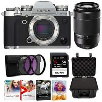 Fujifilm X-T3 Mirrorless 4K Digital Camera with 50-230mm f/4.5-6.7 OIS II Zoom Lens Accessory Bundle + G Series 64GB Card + 58mm Filter Kit + Weatherproof Hard Case + Deluxe Photo Software