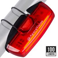 Bike Tail Light USB Rechargeable by Apace - Super Bright 100 Lumens LED Bicycle Rear Light Easily Clips on as a Red MTB Taillight for Optimum Cycling Safety