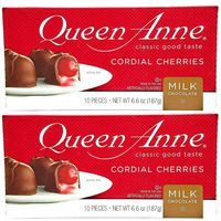 Queen Anne Cordial Cherries, Milk Chocolate-covered, 6.6 Ounces (10 Count Box, Pack of 2)