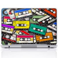Meffort Inc 17 17.3 Inch Laptop Notebook Skin Sticker Cover Art Decal (Free Wrist pad) - Colorful Cassette Tape