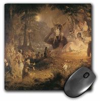 3dRose 8 x 8 x 0.25 Inches Mouse Pad, A Midsummer Nights Dream John Lamb 1834 Fairy Painting (mp_126218_1)