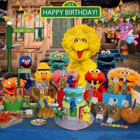 Sesame Street Backdrop | First Birthday | Party Supplies | Decorations | 1st | Girl | Boy | Banner Photography Background