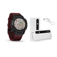 Garmin Fenix 6 Sapphire Black with Red Nylon Band, Premium Multisport GPS Watch (010-02158-16) and Aibocn 10,000mAh Portable Battery Charger Bundle