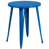 Flash Furniture 24'' Round Blue Metal Indoor-Outdoor Table