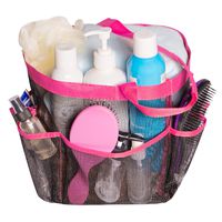 Attmu Oxford Mesh Shower Caddy, Shower Tote, Shower Bag, Bathrooms Bag, Pink