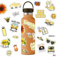 Decalcomania VSCO Yellow Orange Vinyl Stickers - Set of 26 Decals for Tumblers Water Bottles and Laptops
