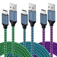USB Type C Cable,Boxeroo(3-Pack 10FT) USB A 2.0 to USB C Fast Charger Nylon Braided USB C Cable Compatible Samsung Galaxy S10 S9 S8 Plus Note 9 8,Moto Z,LG V30 V20 G5,Switch,USB C Devices