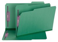 Smead Pressboard Fastener File Folder with SafeSHIELD Fasteners, 2 Fasteners, 1/3-Cut Tab, 2" Expansion, Legal Size, Green, 25 per Box (19938)