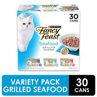 Purina Fancy Feast Gravy Wet Cat Food Variety Pack, Seafood Grilled Collection - (30) 3 oz. Cans