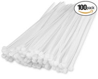 Fixson Multi-Purpose Self-Locking Cable Ties Nylon Zip Wire Tie-Wraps (100 Piece) 12-Inch Cable-Tie Color Natural (45-LB Strength)