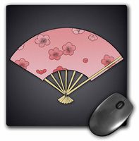 3dRose LLC 8 x 8 x 0.25 Inches Japanese Fan with Cherry Blossoms Mouse Pad (mp_55576_1)