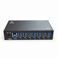 BrovSS - 7 Port USB 3 Splitter - USB 3.0 Powered Hub - USB Hub Charger with 12V 3A 36W Power Adapter